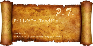 Pillár Tamás névjegykártya
